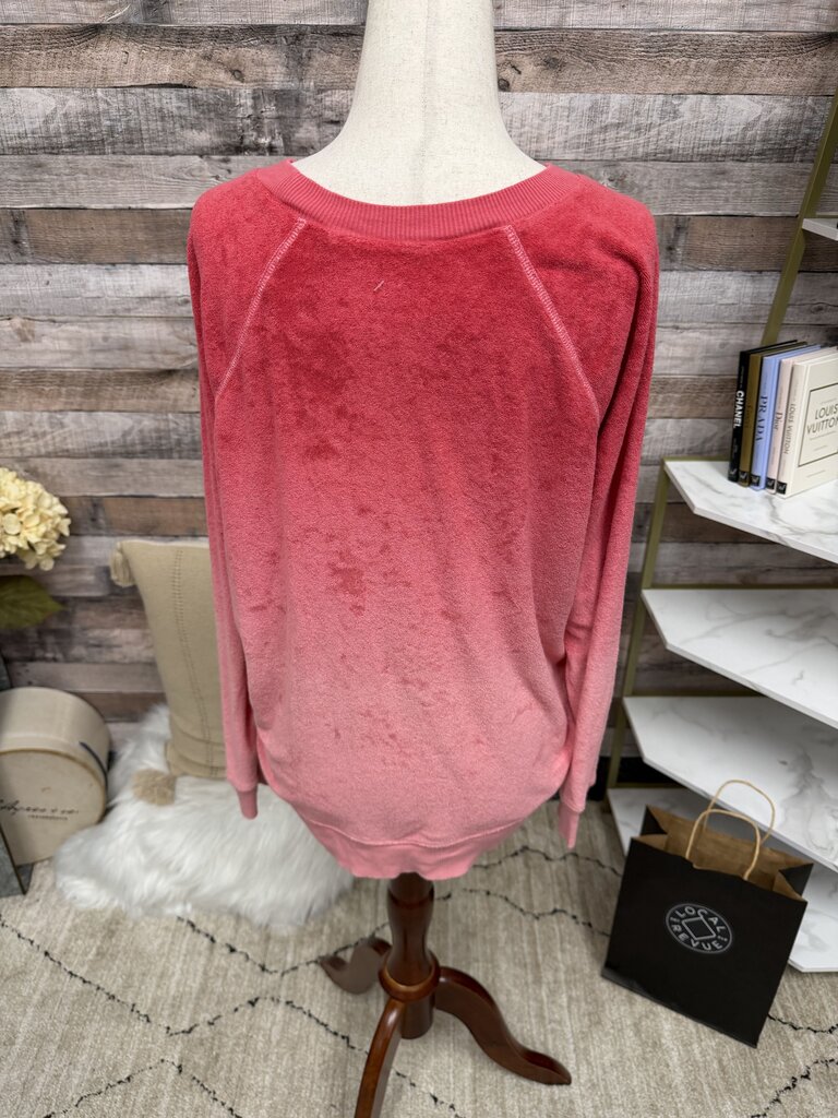 American Eagle Pink Ombre Terry Long Sleeve Pullover