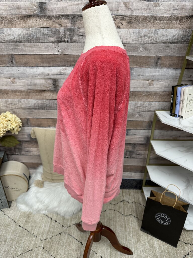 American Eagle Pink Ombre Terry Long Sleeve Pullover