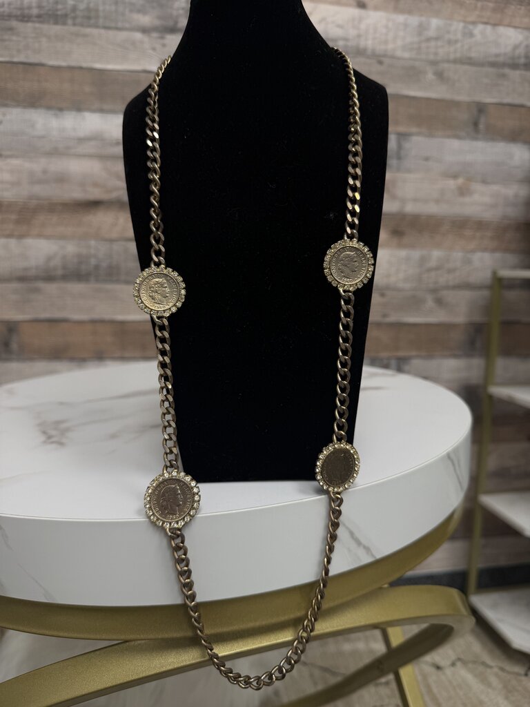 Vintage Metal Coin Necklace