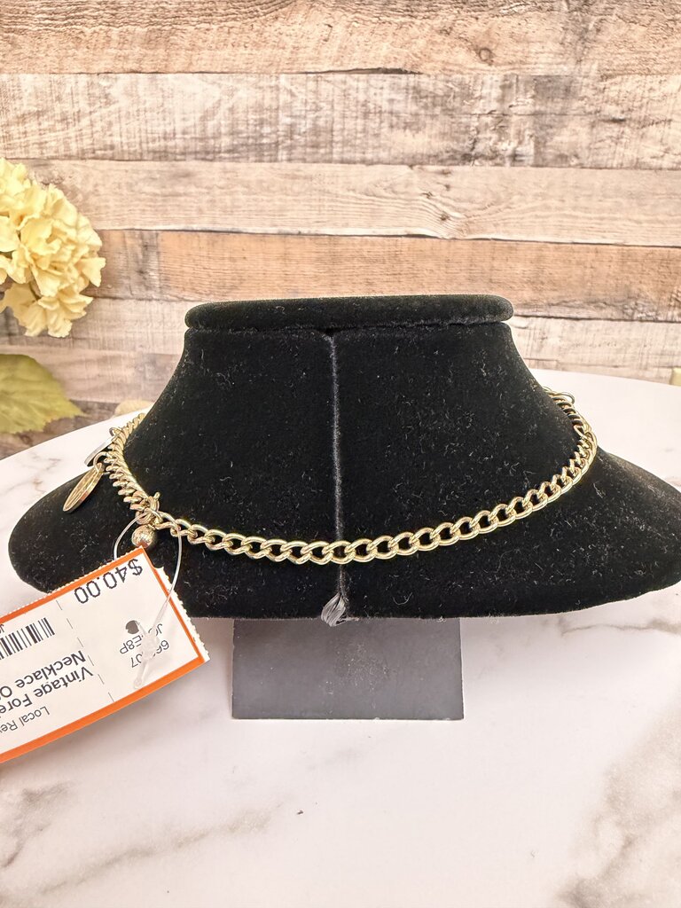 Vintage Foreign Coin Charm Necklace
