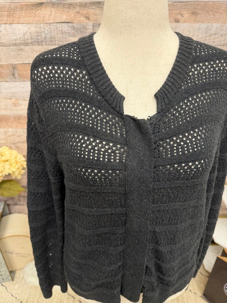 Overland Black Zip Up Cardigan Sweater