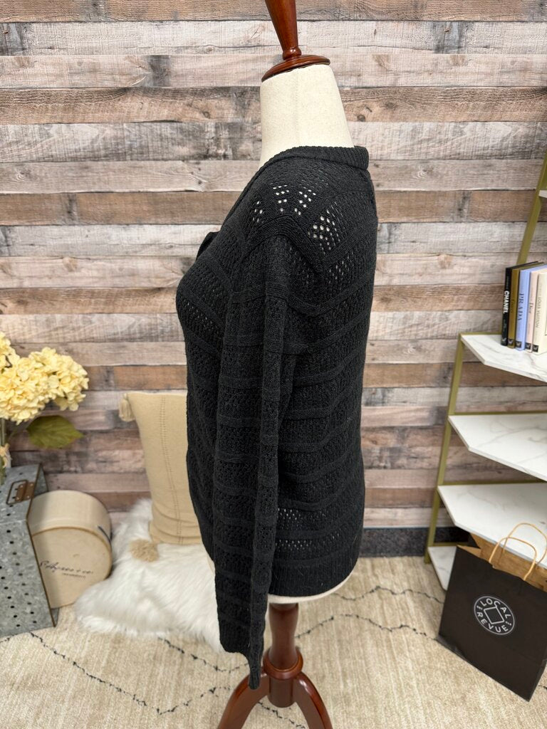 Overland Black Zip Up Cardigan Sweater