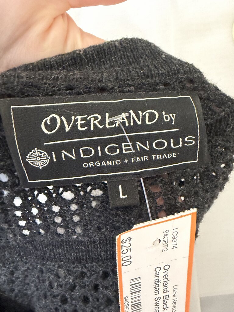 Overland Black Zip Up Cardigan Sweater