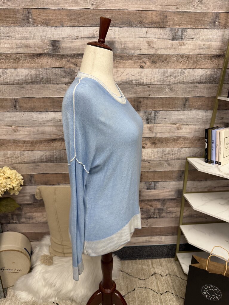 Mersea Baby Blue Long Sleeve Crewneck W/ Contrast Trim