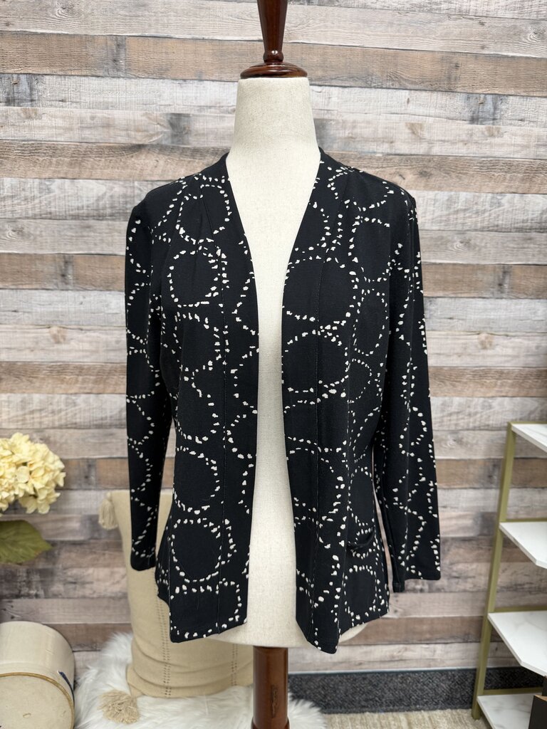 Habitat Black W/ Cream Circles Open Front Jacket