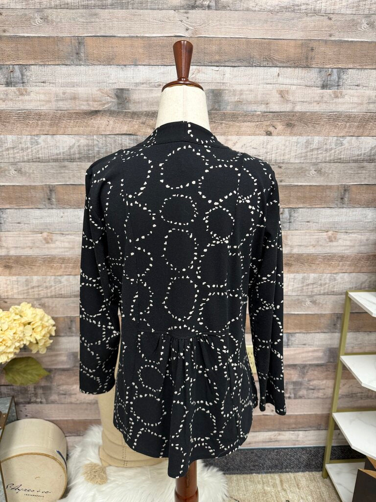 Habitat Black W/ Cream Circles Open Front Jacket