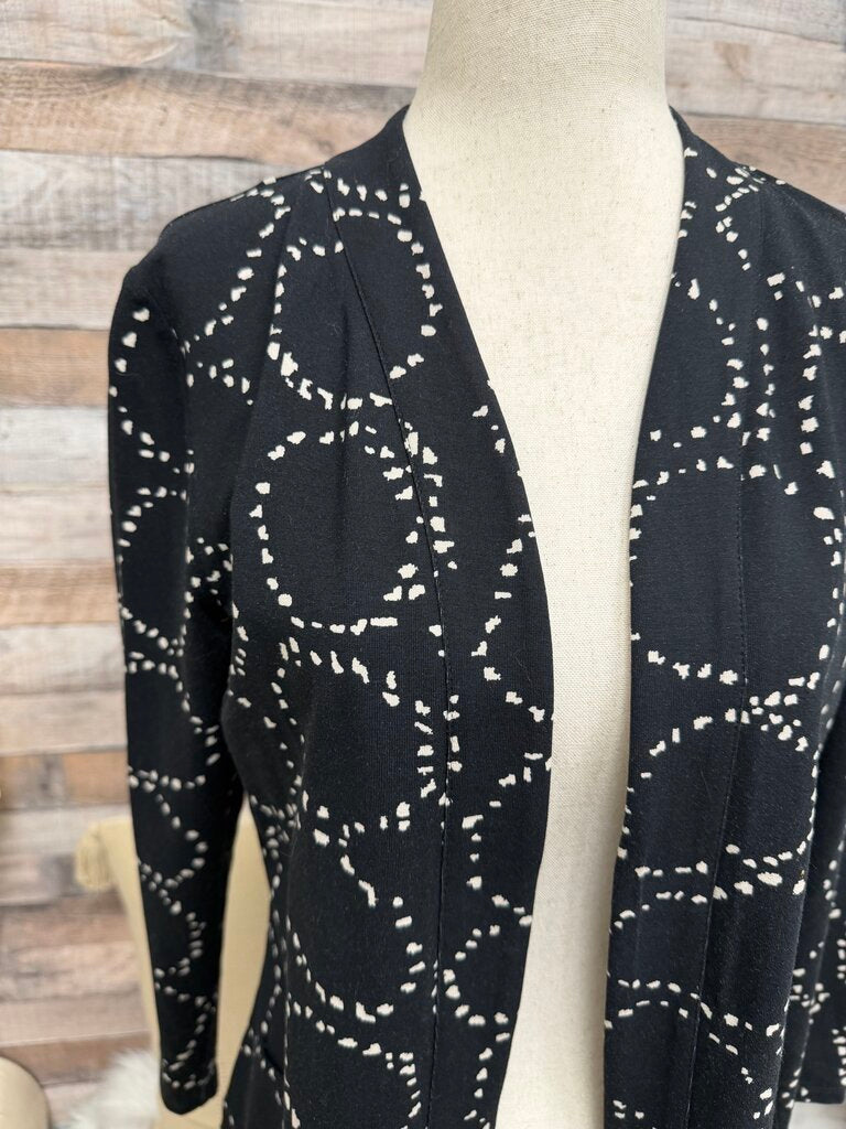 Habitat Black W/ Cream Circles Open Front Jacket