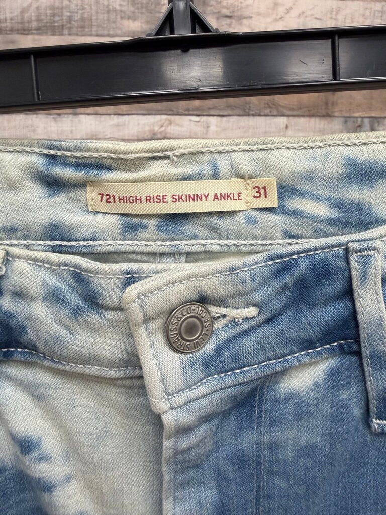 Levis Light Tie-Dye 721 High Rise Skinny Ankle