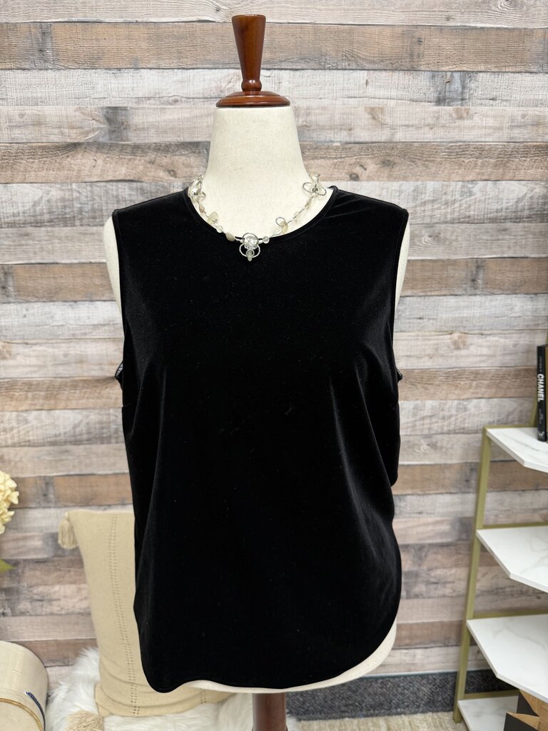 Vineyard Vine Black Velvet Sleeveless Top