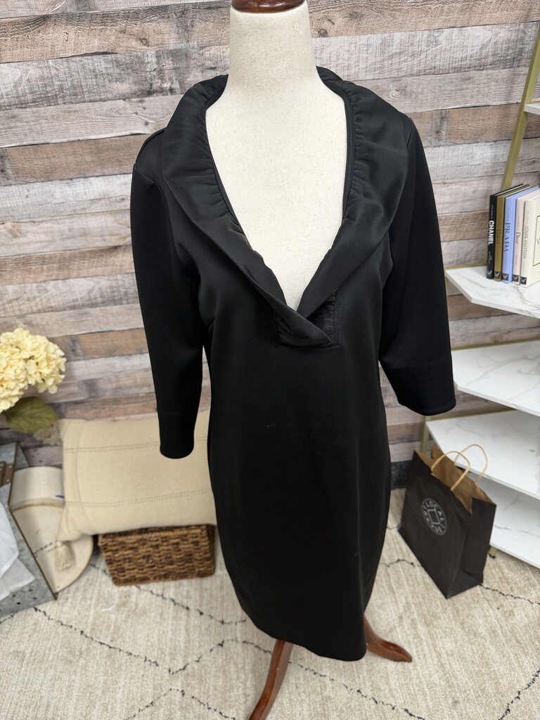 Gretchen Scott Black 3/4 Sleeve Dress W/Collar and Pink Lining Gretchen Scott Black Medium women DRESSES