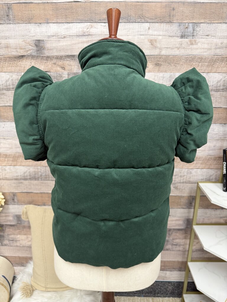 Jodifl Hunter Green Vest W/ Ruffle Detail