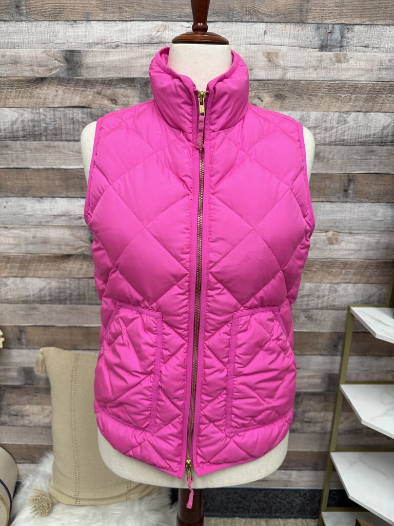 J Crew Pink Quilted Puffer Vest J Crew Pink Medium women VESTS