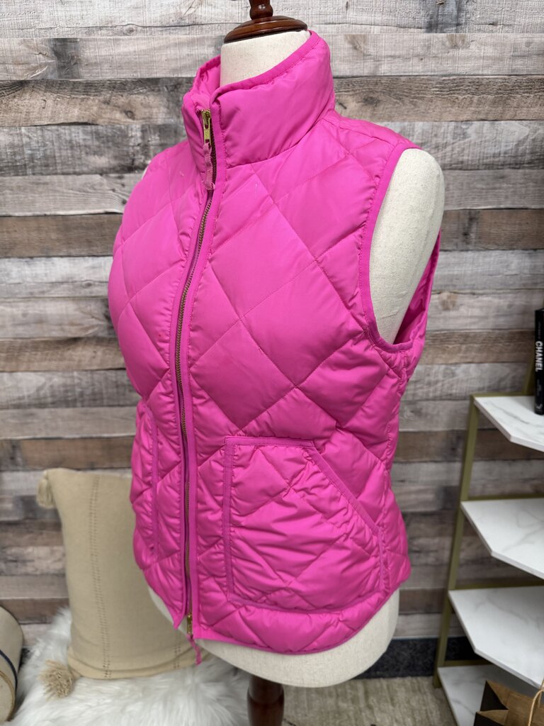 J Crew Pink Quilted Puffer Vest