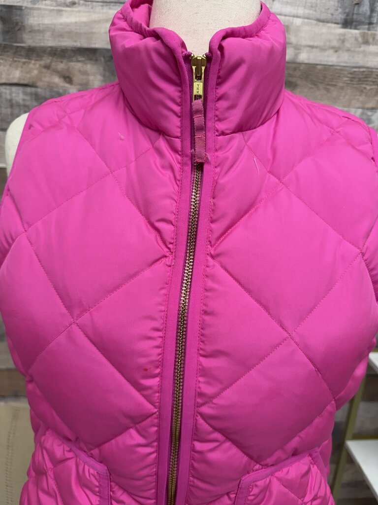 J Crew Pink Quilted Puffer Vest