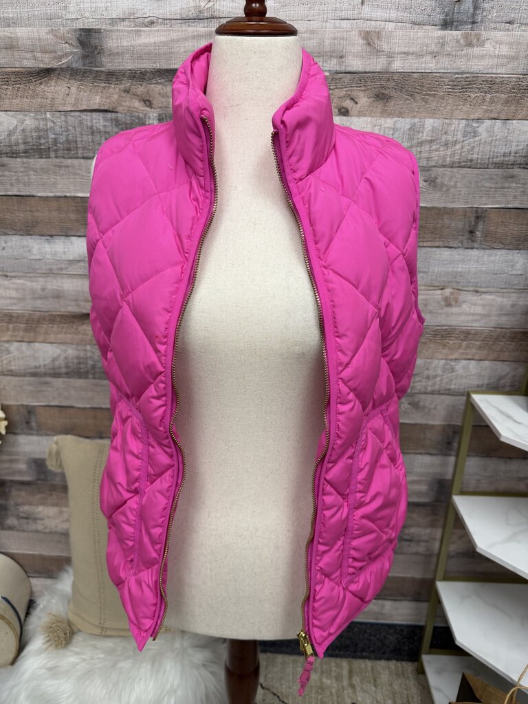 J Crew Pink Quilted Puffer Vest