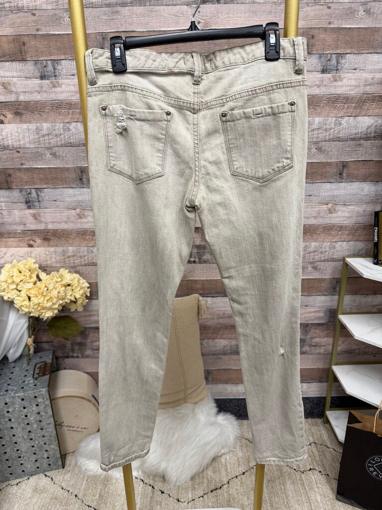Free People Light Brown Distressed Skinny Jean
