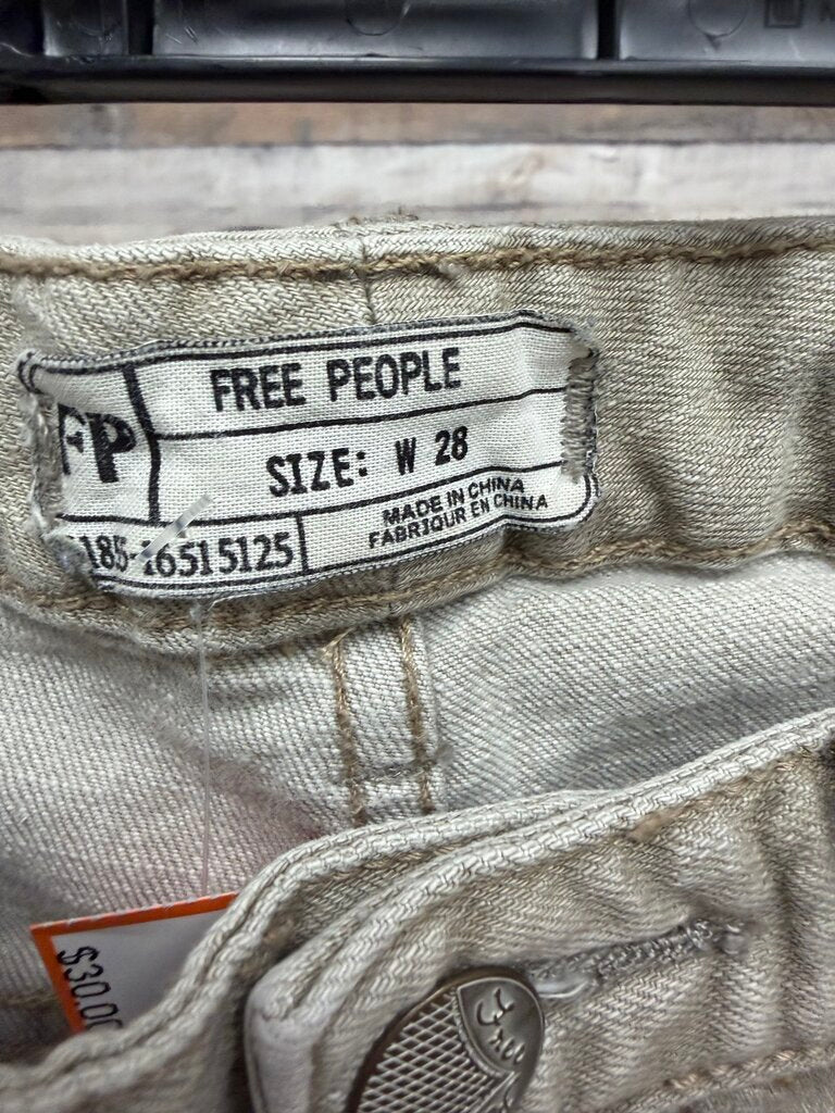 Free People Light Brown Distressed Skinny Jean