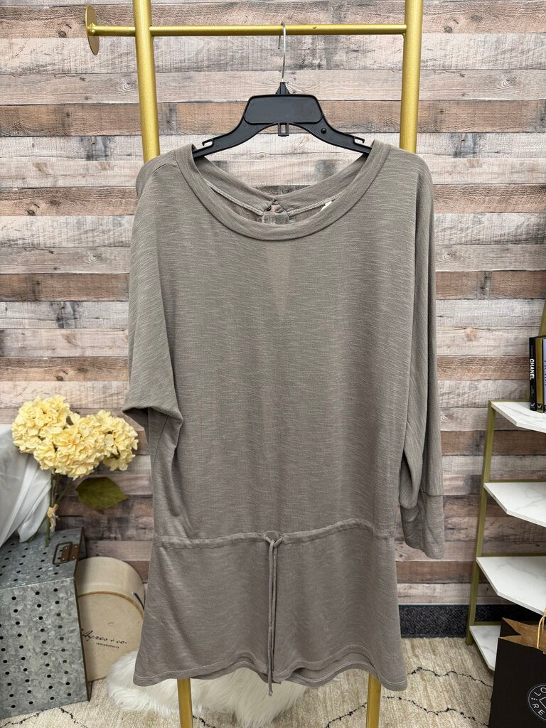 Langston Taupe Tie Waist Romper
