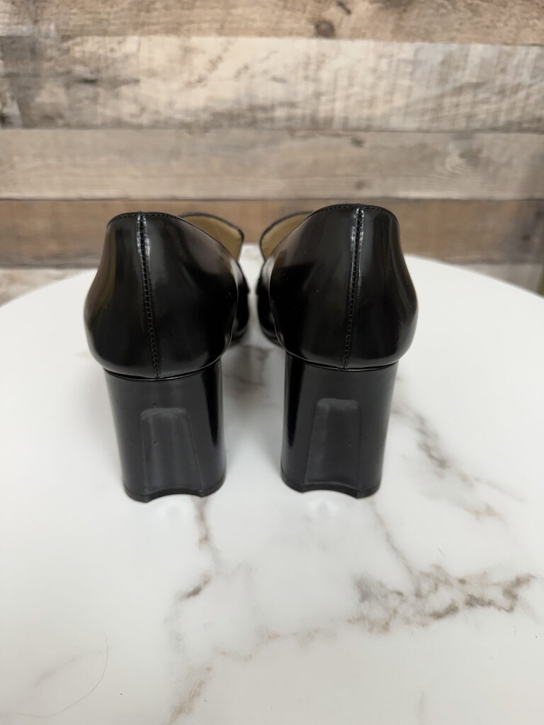 M.Gemi Black Leather Loafer Pump