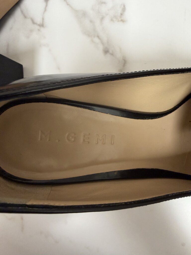 M.Gemi Black Leather Loafer Pump