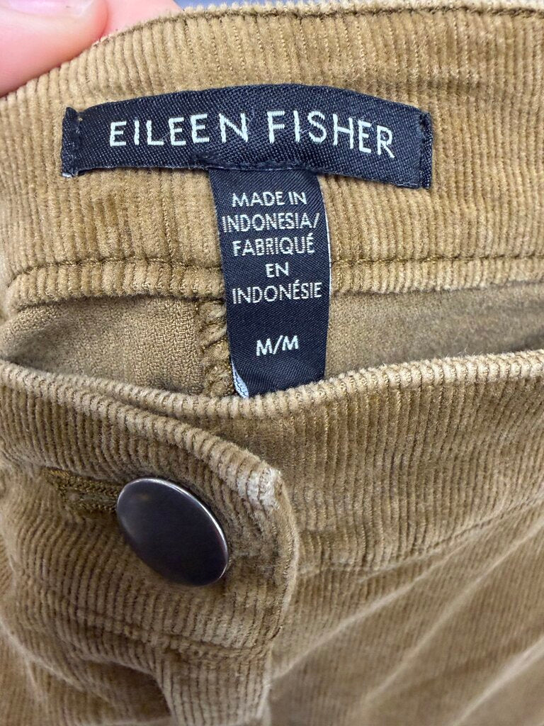 Eileen Fisher Brown Corduroy Straight Leg Pant
