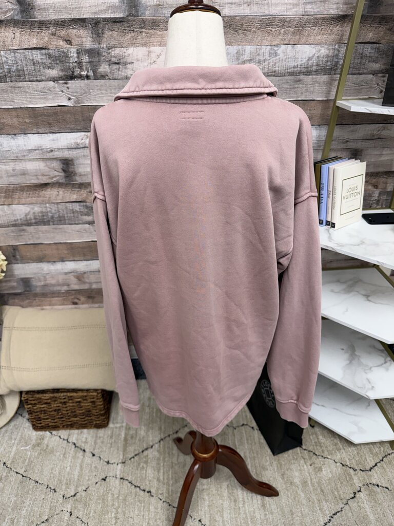 L.L. Bean Pink V-Neck Pullover w/ Collar L.L. Bean Pink Medium women SWEATSHIRTS/HOODIES