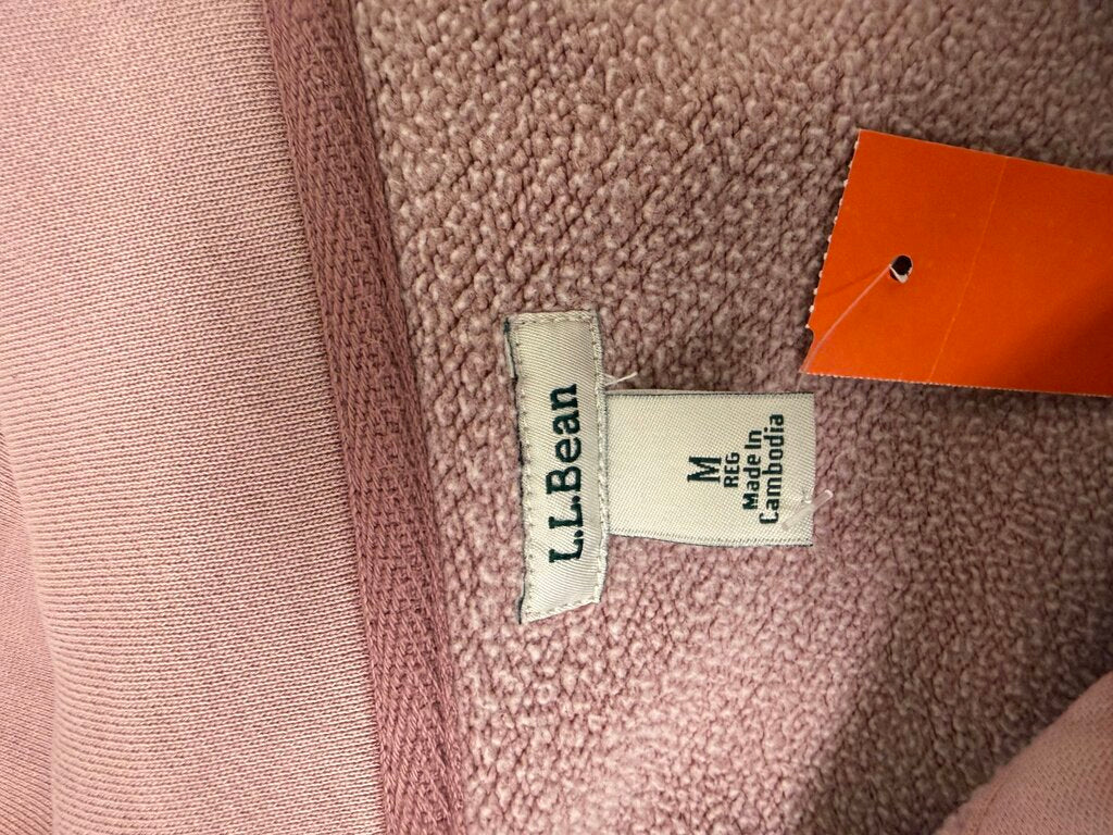 L.L. Bean Pink V-Neck Pullover w/ Collar L.L. Bean Pink Medium women SWEATSHIRTS/HOODIES