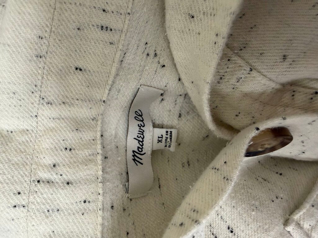 Madewell Cream Shirt Jacket w/ Black Specks