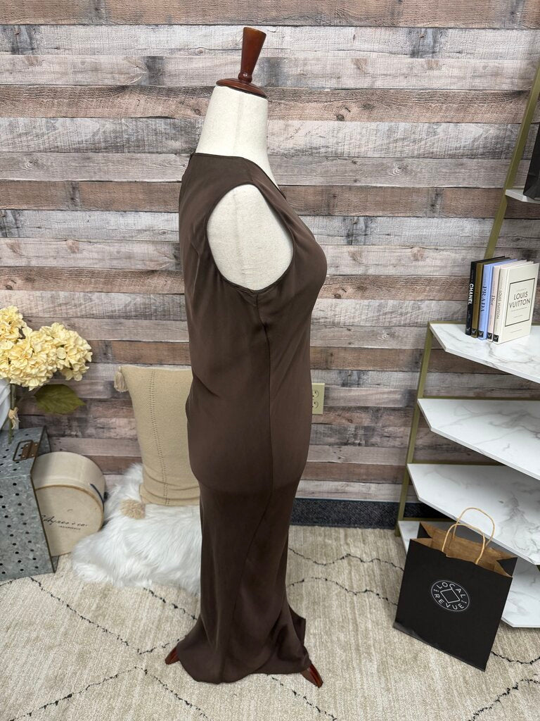 Quince Brown Silk Floor Length Dress