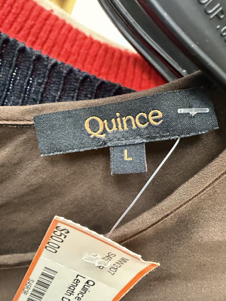 Quince Brown Silk Floor Length Dress