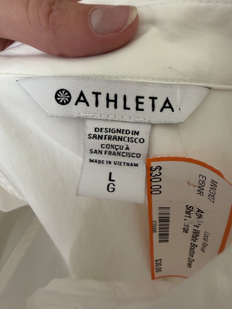 Athleta White Bouton Down Shirt