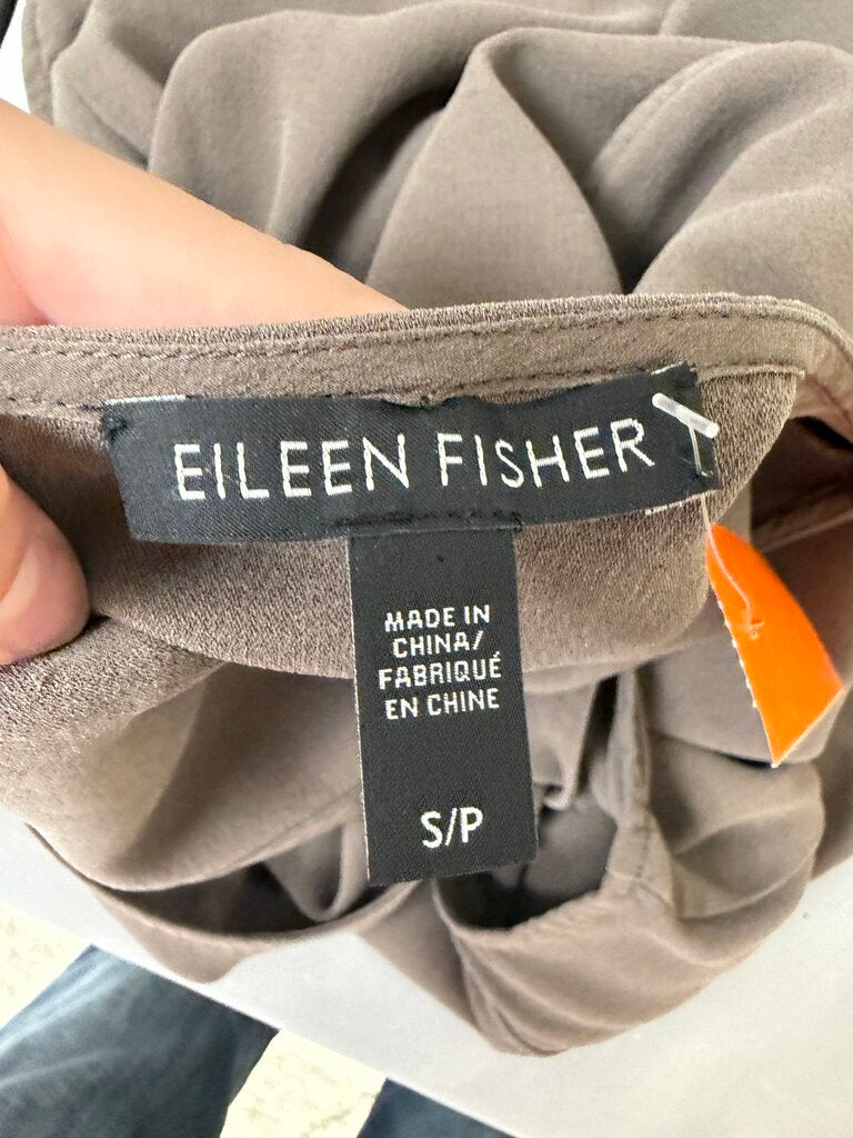 Eileen Fisher Taupe Silk Maxi Dress