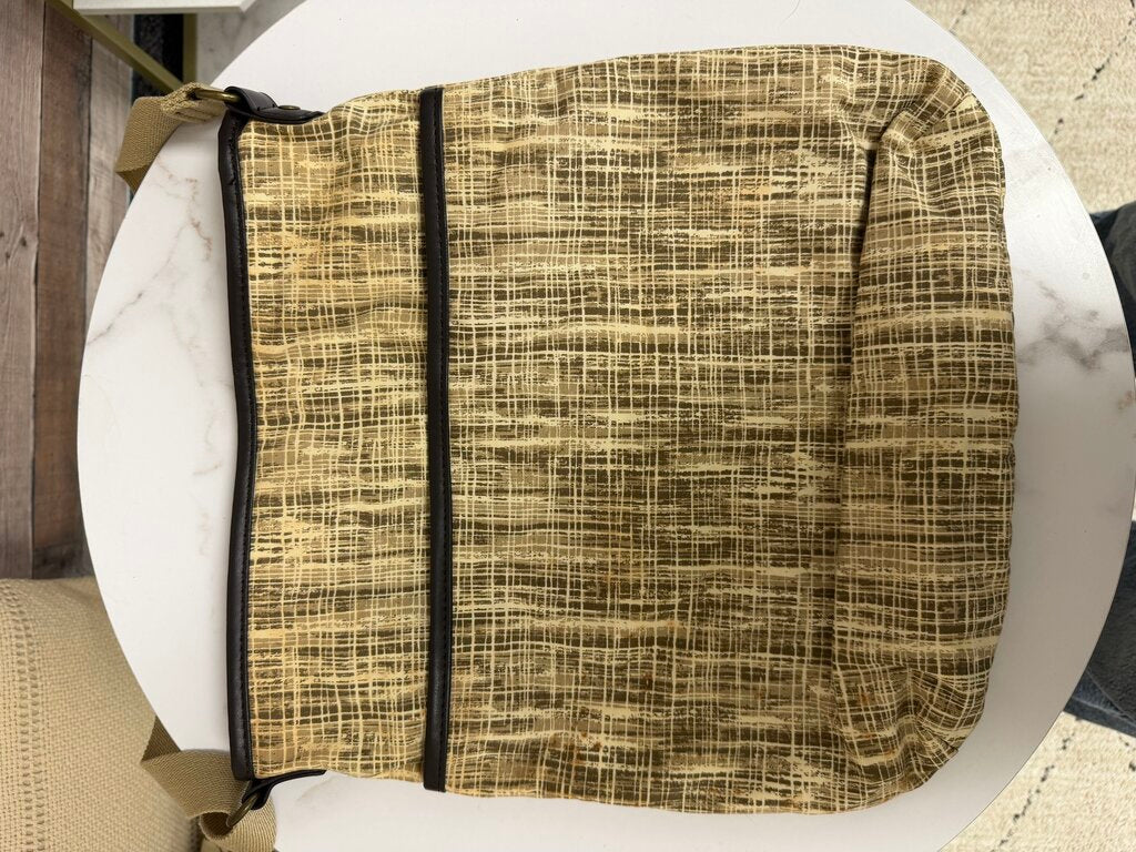 No Brand Cream & Brown Canvas Abstract Checkered Print