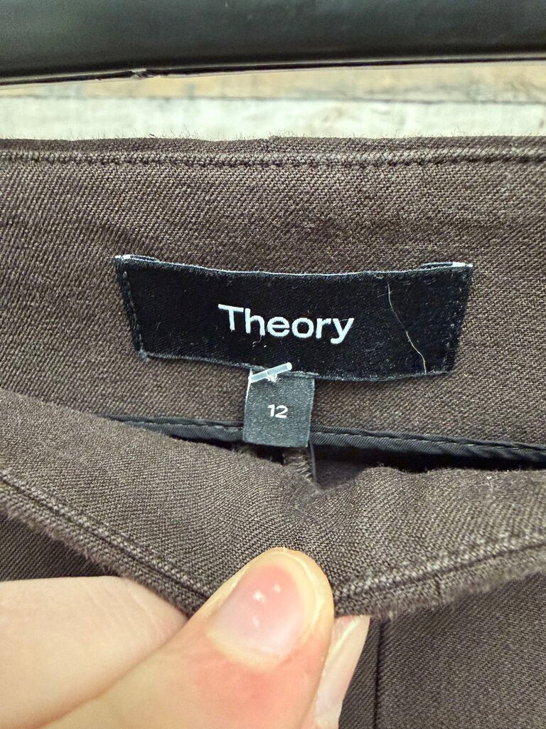Theory Brown Size Zip Wide Leg Pant
