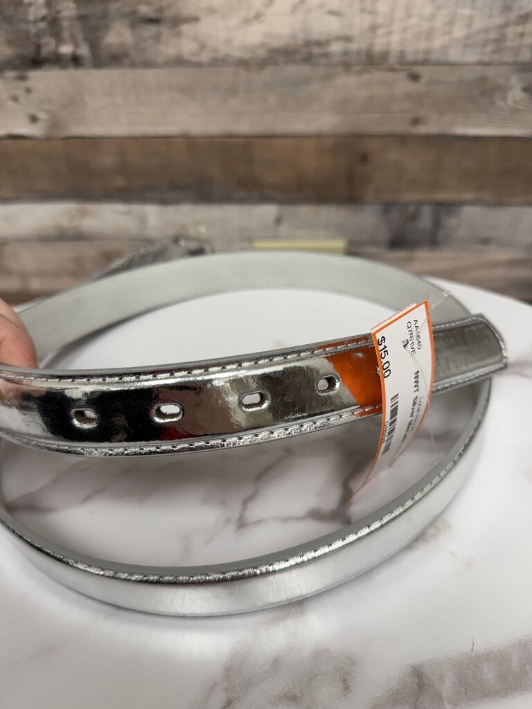 NWT Silver Metallic Belt