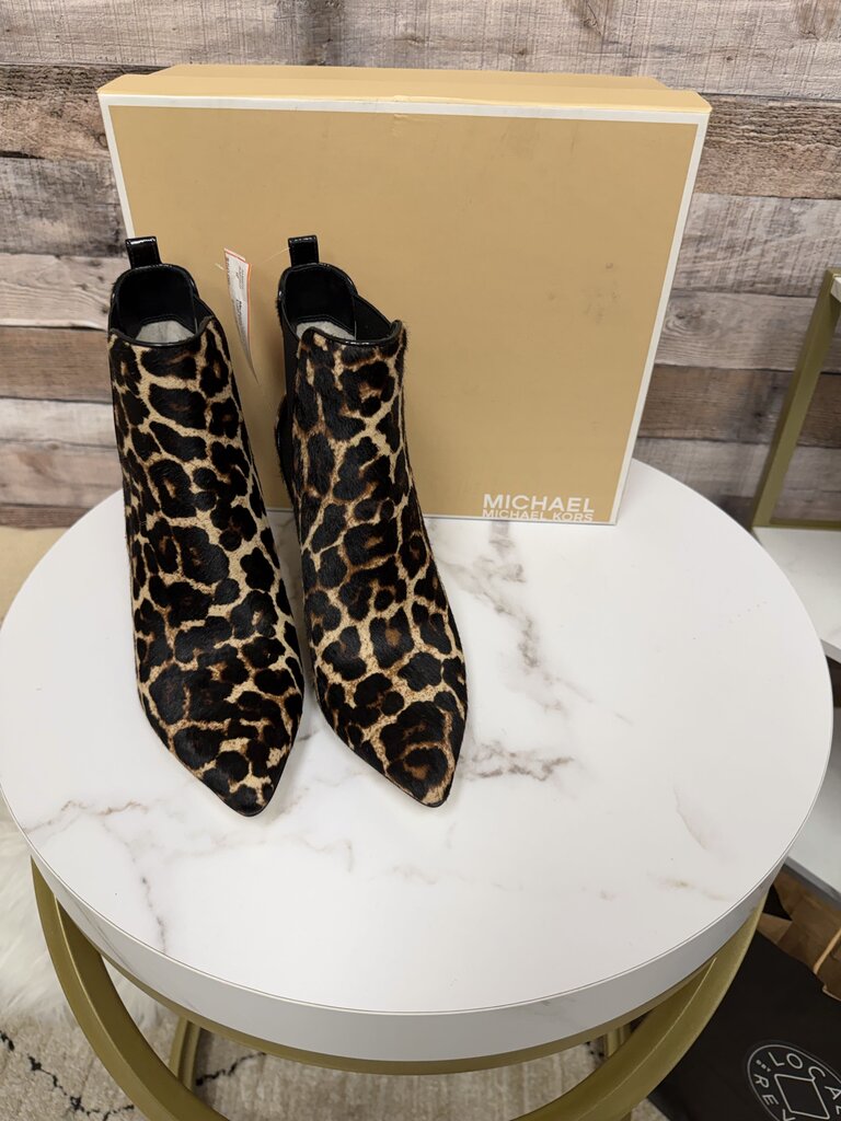 Michael Kors Leopard Print Calf Hair Asbury Bootie NEW