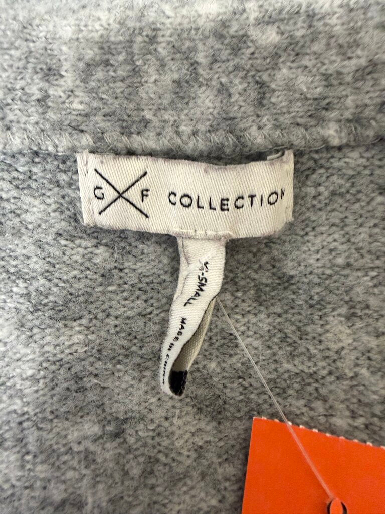 G F Collection Gray V Neck Sweater with Tie On Side