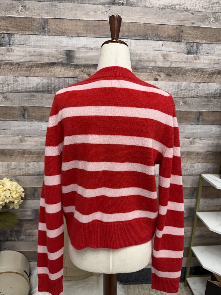 Banana Republic Red/Pink Striped Cashmere Sweater Set