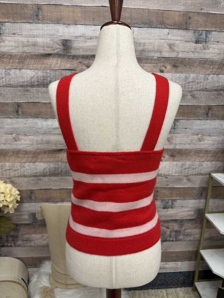 Banana Republic Red/Pink Striped Cashmere Sweater Set