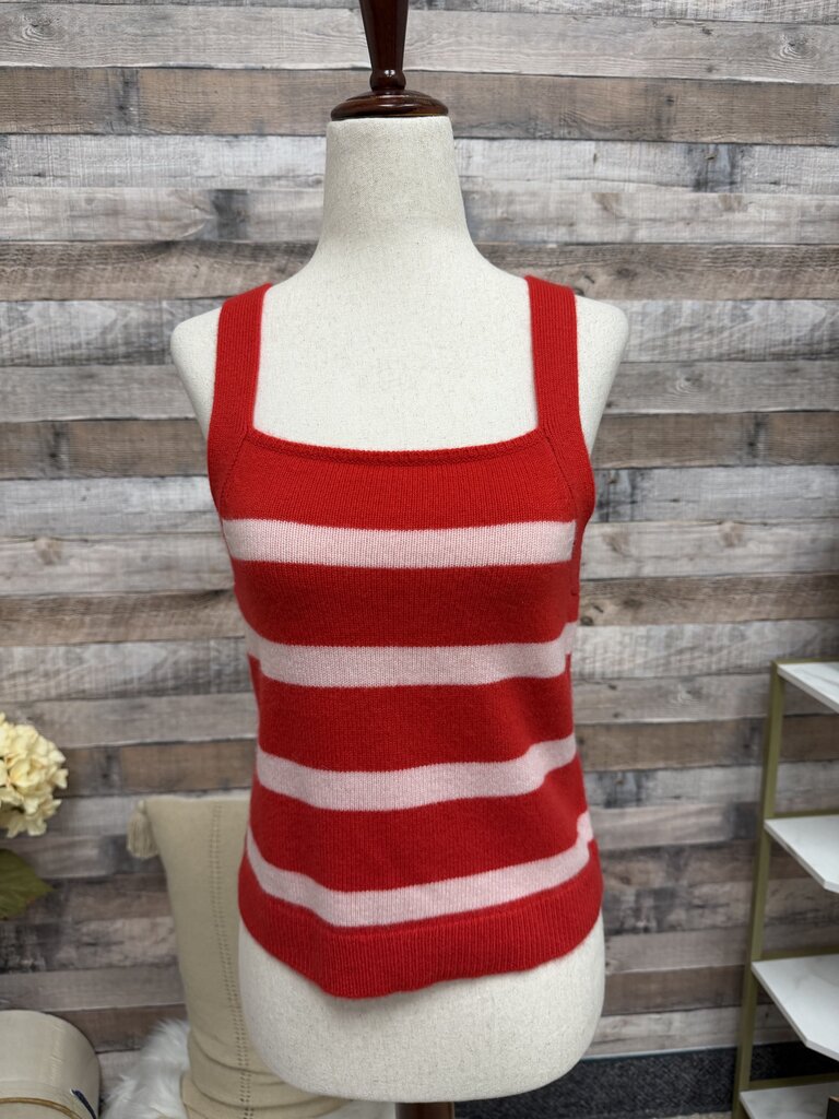 Banana Republic Red/Pink Striped Cashmere Sweater Set