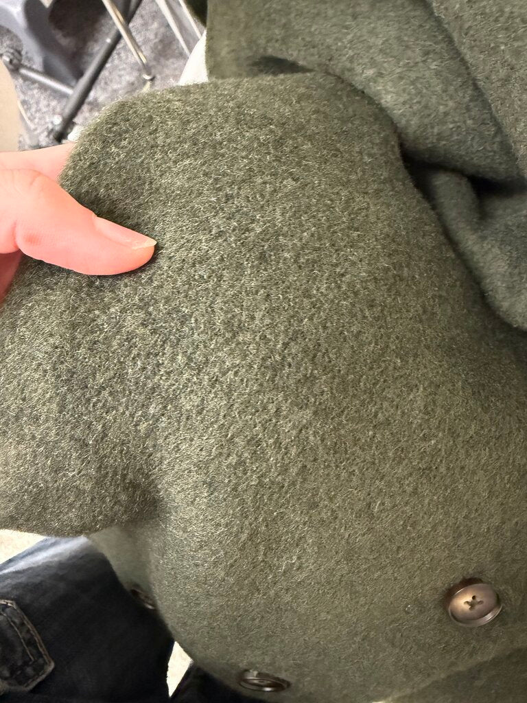 Reformation Green Wool Blend Shirt Jacket