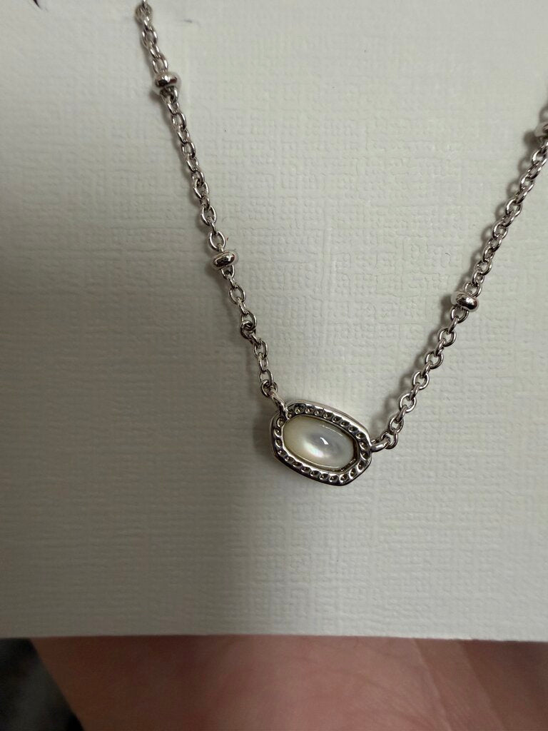 Kendra Scott Silver Elisa W/ Mother of Pearl Necklace Kendra Scott Silver OS women ACCESSORIES