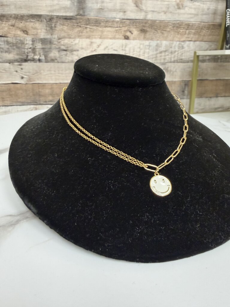 Margo Rebecca Gold Chain w/ Smiley Face Pendant Margo Rebecca Gold OS women ACCESSORIES