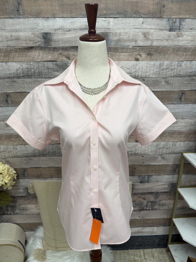 Brooks Brothers Pink Fitted Short Sleeve Button Down