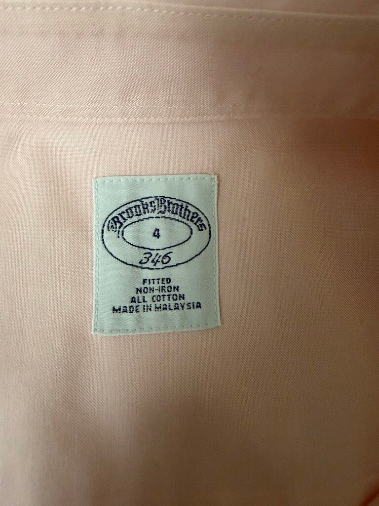 Brooks Brothers Pink Fitted Short Sleeve Button Down