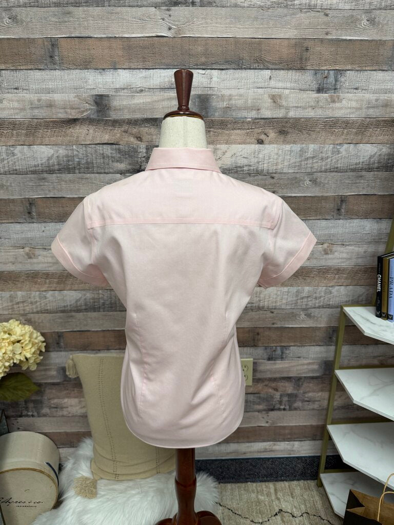Brooks Brothers Pink Fitted Short Sleeve Button Down