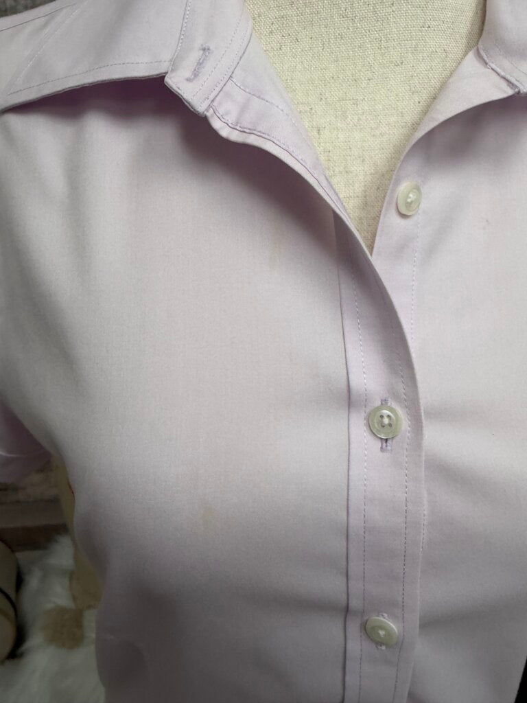Brooks Brothers Lavender Fitted Short Sleeve Button Down
