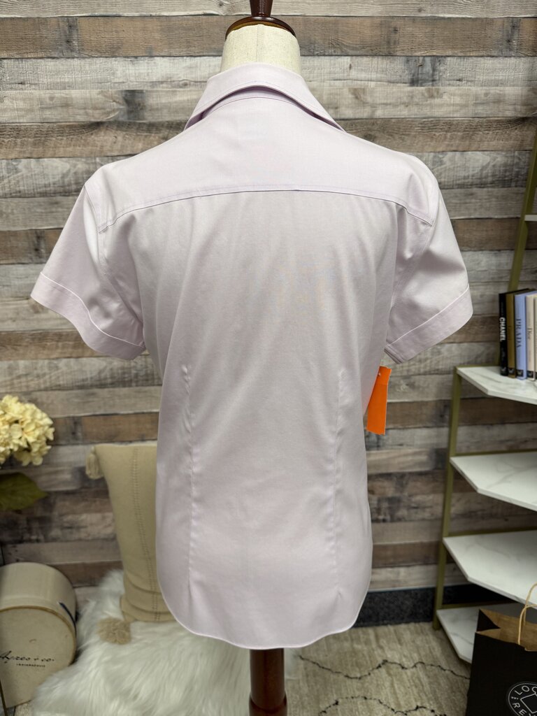 Brooks Brothers Lavender Fitted Short Sleeve Button Down