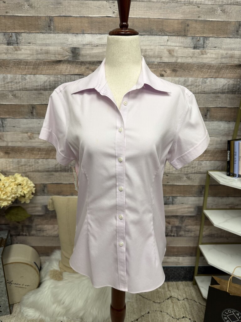 Brooks Brothers Lavender Fitted Short Sleeve Button Down Brooks Lavendar 4 women BLOUSES