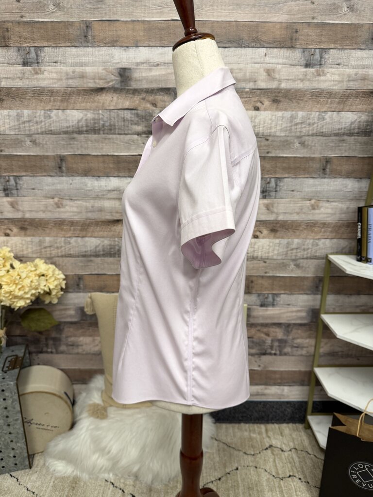 Brooks Brothers Lavender Fitted Short Sleeve Button Down